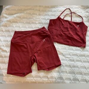 Red Gym Shark Set with Top and Shorts